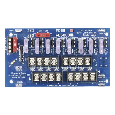 Módulo de Distribución de Energía / Entrada Dual VCC/VCA / 8 Salidas Seleccionables / 5.4 x 3 x 1 pulgadas