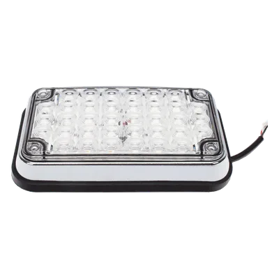 Luz de Advertencia LED / 6x4 pulgadas / Bicolor Rojo/Claro / 66 LED / 12 VCC / 10 Modos de Destello / Montaje Permanente