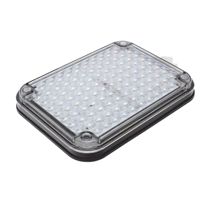 Luz de Advertencia LED / 104 LED de Alta Intensidad / 9x7" / Bicolor Rojo/Claro / 12 VCC / 10 Modos de Destello / Mica de Policarbonato