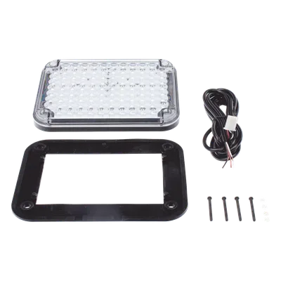 Luz de Advertencia LED / 104 LED de Alta Intensidad / 9x7" / Bicolor Rojo/Claro / 12 VCC / 10 Modos de Destello / Mica de Policarbonato