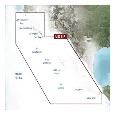 Mapa VUS021R US, Mendocino, Salina Cruz y costas mexicanas.