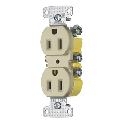 Receptáculo Dúplex Residencial / 15A / 125V / 2 Polos 3 Hilos / NEMA 5-15R / 0.93' Profundidad / 4.19' Alto / 1.52' Ancho