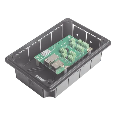 Terminal Hospitalaria Empotrable / 12 Entradas Digitales / VoIP SIP con Puerto FXS / PoE / Bus RS485 / 2 Puertos Ethernet / 267x164x62 mm