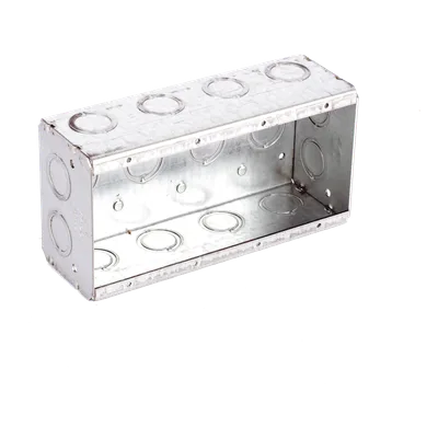 Caja Multigang de Acero Galvanizado / 4 Gangs / Profundidad 2.5 in / 20 Entradas TKO 1/2"-3/4" / Capacidad 63.5 in³ / UL Listed