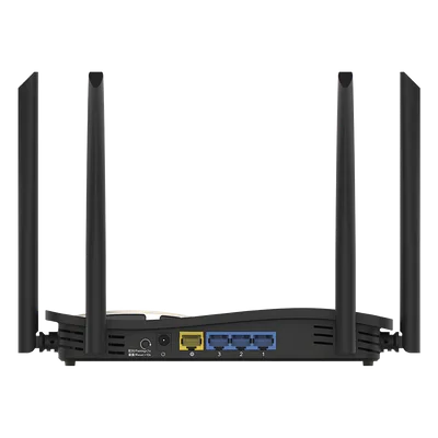 Router Inalámbrico / Wi-Fi 5 / Dual Band 2.4 y 5 GHz / 4 Puertos Gigabit / 6 Antenas 6 dBi / 1,267 Mbps / 96 Usuarios Concurrentes