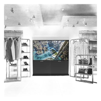 Kit Videowall / 2x2 / 55 Pulgadas / Full HD 1920x1080 / Controlador 2 HDMI In / 4 HDMI Out / Base de Piso 80 cm / 2.78 x 2.24 pies