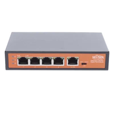 Extensor PoE / Entrada 90W / 4 salidas Gigabit 802.3af/at 30W / Alcance 250 m (820 ft) / 5 puertos / No administrable