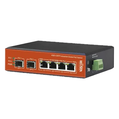 Switch Industrial PoE++ / 8 Puertos Gigabit PoE + 2 SFP Combo / PoE 802.3bt 60W / PoE Pasivo 24V / Rango -40°C a 80°C / Alcance 250 m (820 ft)