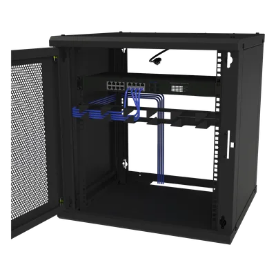 Gabinete de Pared Fijo / 12U / Puerta Perforada / 66 kg Carga / 1.97 x 2.04 x 1.72 pies