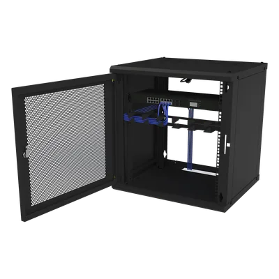 Gabinete de Pared Fijo / 12U / Puerta Perforada / 66 kg Carga / 1.97 x 2.04 x 1.72 pies