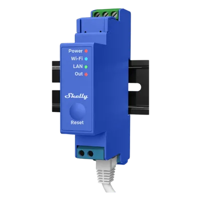 Relevador Inteligente / 1 Canal / Contacto Seco / Wi-Fi, Bluetooth y Ethernet / 16 A / Riel DIN / -20°C a +40°C