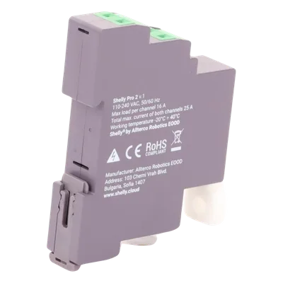 Relevador Inteligente / 2 Canales / 16A por Canal / Wi-Fi, Bluetooth y Ethernet / Montaje en Riel DIN / Control Local y Remoto