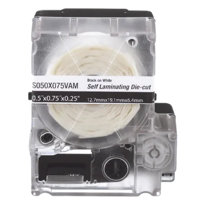 Casete de Etiquetas Autolaminadas / 12.7 x 31.8 mm / 200 Etiquetas / Cables 3.1 a 7 mm (0.12 a 0.28 in) / Calibre 12-10 AWG