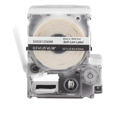 Casete de Etiquetas Autolaminadas / 12.7 x 31.8 mm / 200 Etiquetas / Cables 3.1 a 7 mm (0.12 a 0.28 in) / Calibre 12-10 AWG