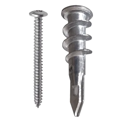 Taquete Metálico Autoperforable / Zinc / 22 kg Capacidad / 8 x 1 1/4" / Paneles de Yeso