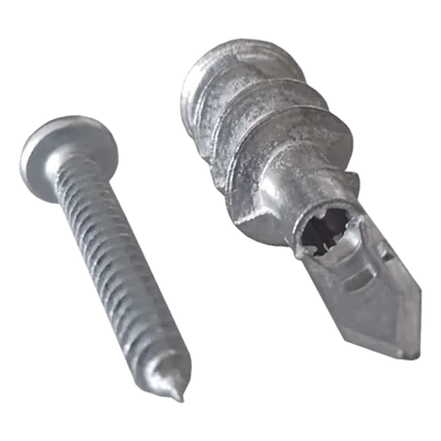 Taquete Metálico Autoperforable / Zinc / 22 kg Capacidad / 8 x 1 1/4" / Paneles de Yeso
