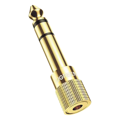 Adaptador de Audio / Conversión 3.5 mm a 6.3 mm / Conectores Chapados en Oro / Diseño Antideslizante 360° / Plug & Play