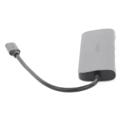 HUB USB-C Multipuertos / HDMI 4K@30Hz / 3 Puertos USB-A 3.0 / Lector Tarjeta SD+TF (Uso Simultáneo) / 6 en 1 / Carcasa de Aluminio.