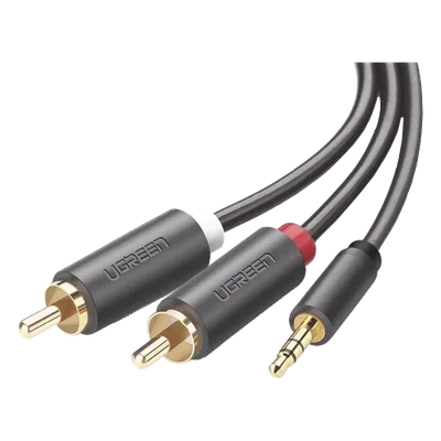 Cable de Audio / 3.5mm Macho a 2 RCA Macho / 3 m (9.84 pies) / Blindaje Múltiple / Conectores Chapados en Oro / TPE Ecológico