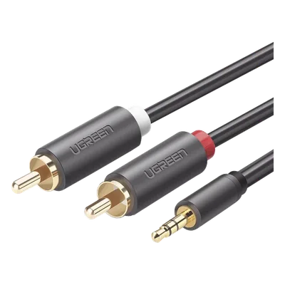 Cable de Audio / 3.5mm Macho a 2 RCA Macho / 3 m (9.84 pies) / Blindaje Múltiple / Conectores Chapados en Oro / TPE Ecológico