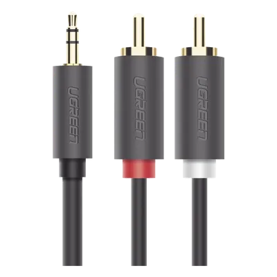 Cable de Audio / 3.5mm Macho a 2 RCA Macho / 3 m (9.84 pies) / Blindaje Múltiple / Conectores Chapados en Oro / TPE Ecológico