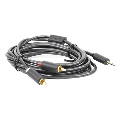 Cable de Audio / 3.5mm Macho a 2 RCA Macho / 3 m (9.84 pies) / Blindaje Múltiple / Conectores Chapados en Oro / TPE Ecológico