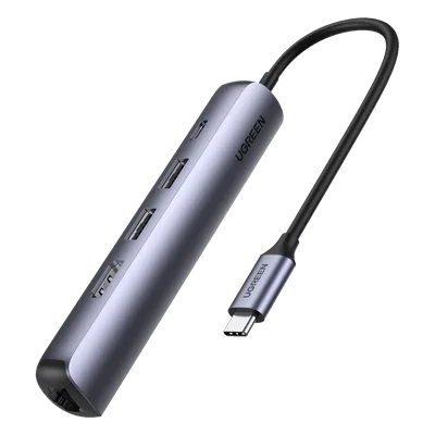 Docking Station USB-C / 5 en 1 / HDMI 4K@60Hz / 2 USB-A 3.1 5 Gbps / RJ45 Gigabit / PD 100W / Aluminio