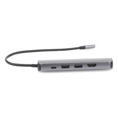 Docking Station USB-C / 5 en 1 / HDMI 4K@60Hz / 2 USB-A 3.1 5 Gbps / RJ45 Gigabit / PD 100W / Aluminio