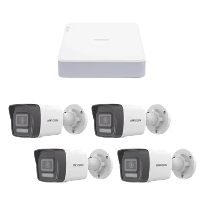 Kit de Videovigilancia IP / 2 Megapixel / NVR 4 Canales PoE / 4 Cámaras Bala / ColorVu Lite / Audio Integrado