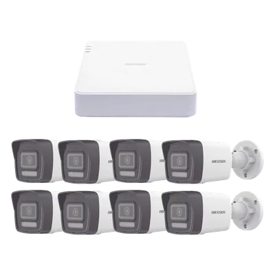 Kit de Videovigilancia IP / NVR 8 Canales PoE / 8 Cámaras Bala 2 Megapixel / ColorVu Lite / IR 30 m (98.4 ft) / Lente 2.8 mm 103°