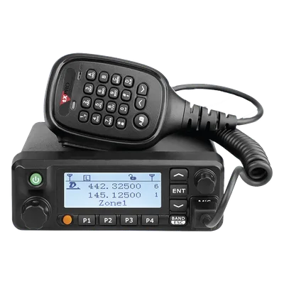 Radio Móvil DMR Doble Banda / VHF 136-174 MHz / UHF 400-480 MHz / 45W VHF / 35W UHF / 1000 Canales / Cifrado Digital / MIL-STD-810 / DTMF