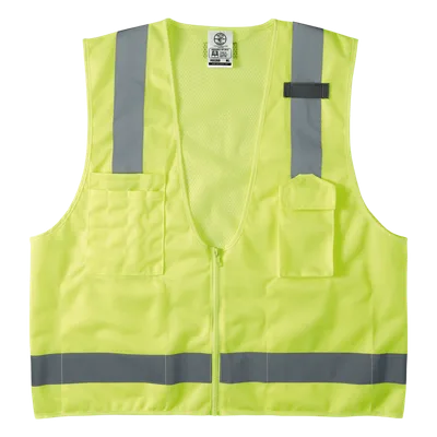 Chaleco de seguridad reflectante / Talla XL / ANSI/ISEA 107-2015 Tipo R Clase 2 / Pecho 44''-50'' (111,8-127 cm) / Amarillo alta visibilidad