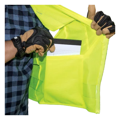 Chaleco de seguridad reflectante / Talla XL / ANSI/ISEA 107-2015 Tipo R Clase 2 / Pecho 44''-50'' (111,8-127 cm) / Amarillo alta visibilidad