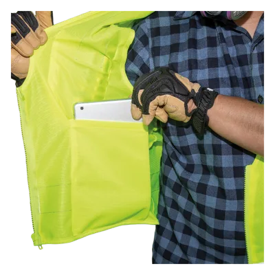 Chaleco de seguridad reflectante / Talla XL / ANSI/ISEA 107-2015 Tipo R Clase 2 / Pecho 44''-50'' (111,8-127 cm) / Amarillo alta visibilidad