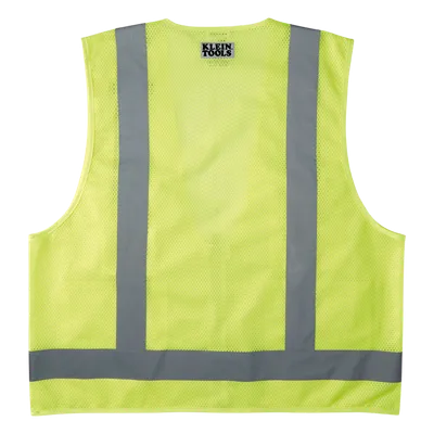 Chaleco de seguridad reflectante / Talla XL / ANSI/ISEA 107-2015 Tipo R Clase 2 / Pecho 44''-50'' (111,8-127 cm) / Amarillo alta visibilidad