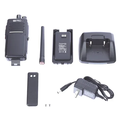 Radio Portátil VHF 136-174 MHz, Digital DMR y Analógico, 5 W, Incluye antena, batería, cargador y clip, 16 canales preconfigurados