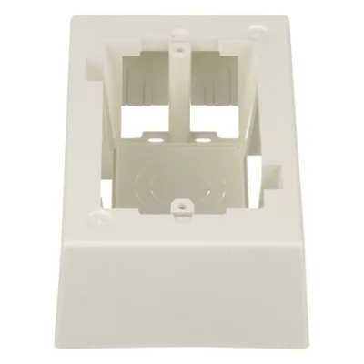 Caja de Pared Superficial / ABS Resistente / 5.09 x 3.34 x 1.75 in / Salidas 1/2, 3/4, 1 in / Blanco Mate
