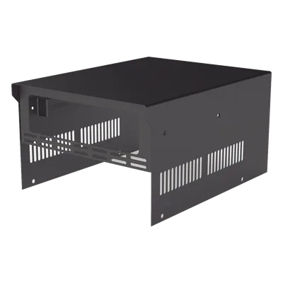 Gabinete de acero en color negro, para usar como base con radio aéreo IC-A120 y fuente de alimentación SEC1223