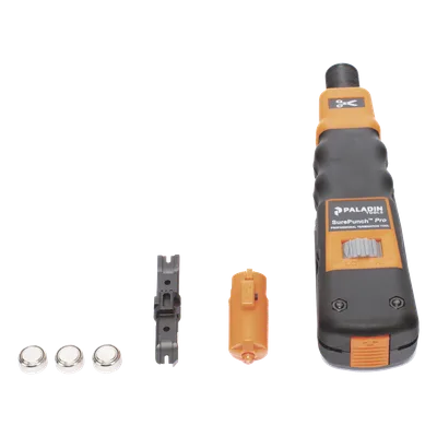 Herramienta de Impacto Punchdown / LED 2200 mcd / Fuerza Ajustable 27.5-37.5 lbs / Compatible Cat.6 23 AWG / Mango Ergonómico