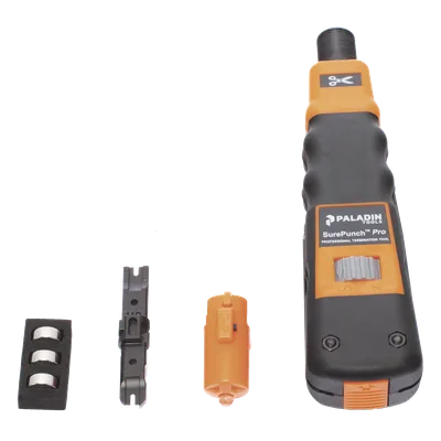 Herramienta de Impacto Punchdown / LED 2200 mcd / Fuerza Ajustable 27.5-37.5 lbs / Compatible Cat.6 23 AWG / Mango Ergonómico