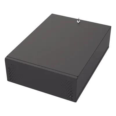 Gabinete Metálico para DVR/NVR / Acero Calibre 20 / 525x180x677 mm / Chapa con Llave / Compatible Ventilador 120 mm / Fijación Mesa o Escritorio