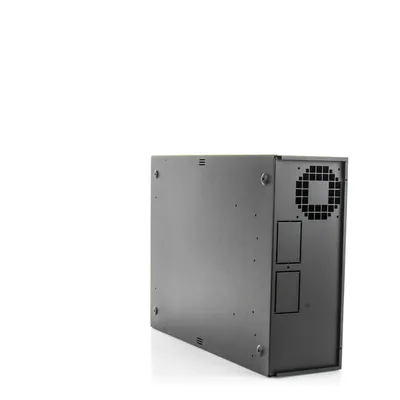 Gabinete Metálico para DVR/NVR / Acero Calibre 20 / 525x180x677 mm / Chapa con Llave / Compatible Ventilador 120 mm / Fijación Mesa o Escritorio