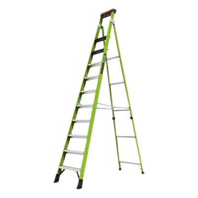Escalera Industrial / Fibra de Vidrio / 3.65 m (12 ft) / Capacidad 170 kg / Tipo IAA / Doble Modo / Almohadilla Giratoria
