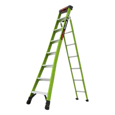 Escalera Combinada 3 en 1 / Fibra de Vidrio / 2.44 m (8 ft) / Capacidad 170 kg (375 lb) / Almohadilla Giratoria / No Conductora
