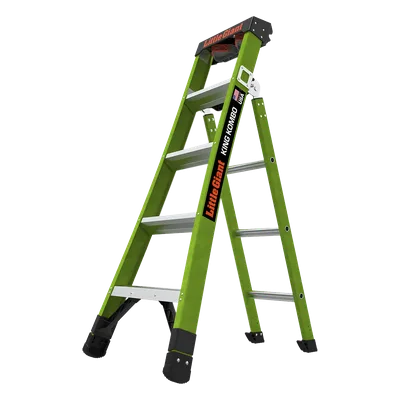 Escalera Profesional 3 en 1 / Fibra de Vidrio / Capacidad 375 lb (170 kg) / 6 ft (1.82 m) / No Conductora / Almohadilla Giratoria