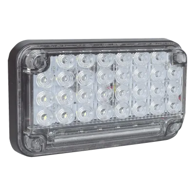 Luz de Advertencia LED / 66 LEDs / 7x4" / 12 VCC / 10 Patrones de Destello / Montaje Permanente / Color Claro