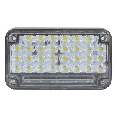 Luz de Advertencia LED / 66 LEDs / 7x4" / 12 VCC / 10 Patrones de Destello / Montaje Permanente / Color Claro