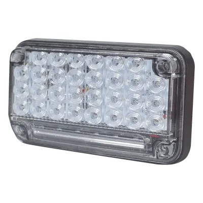 Luz de Advertencia LED / 66 LEDs / 7x4" / 12 VCC / 10 Patrones de Destello / Montaje Permanente / Color Claro