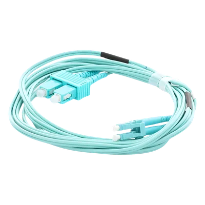Jumper de Fibra Óptica / Multimodo OM3 50/125 / LC-SC Dúplex / OFNR Riser / 2.0 mm / 3 m (9.84 pies) / Aqua