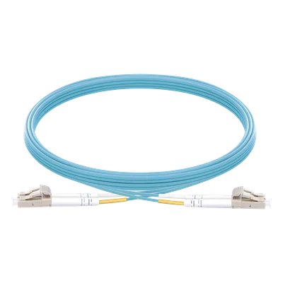 Jumper de Fibra Óptica / OM3 50/125 / LC-LC Dúplex / OFNR Riser / 2.0 mm / 5 m (16.40 ft) / Aqua